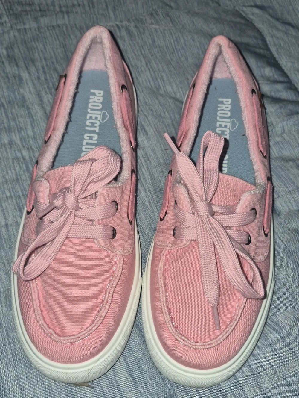Project Cloud Women’s Pink Canvas Boat Shoes Size 9 Nwob